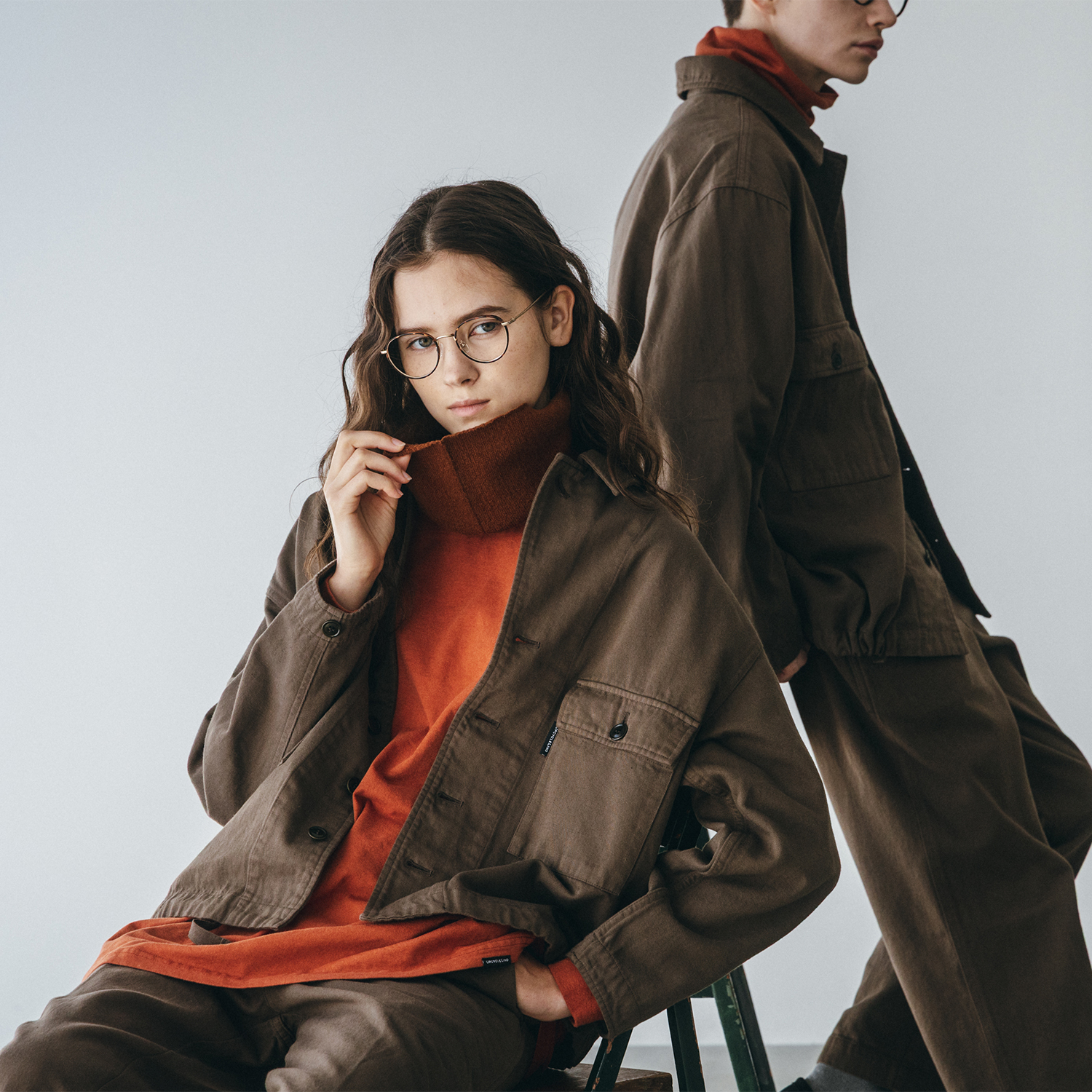 ブラウンのフィールドジャケット