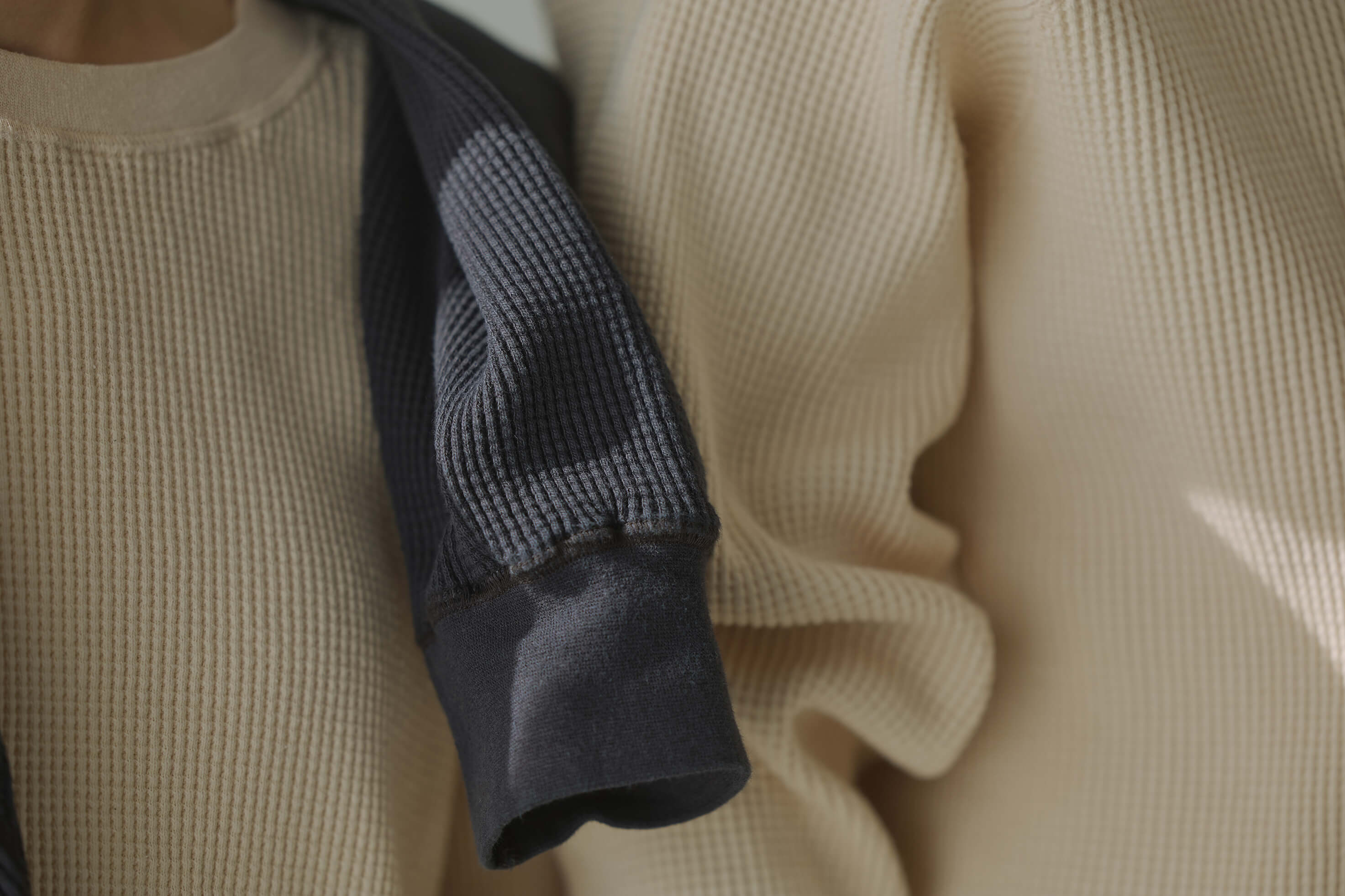 ワッフル生地2色