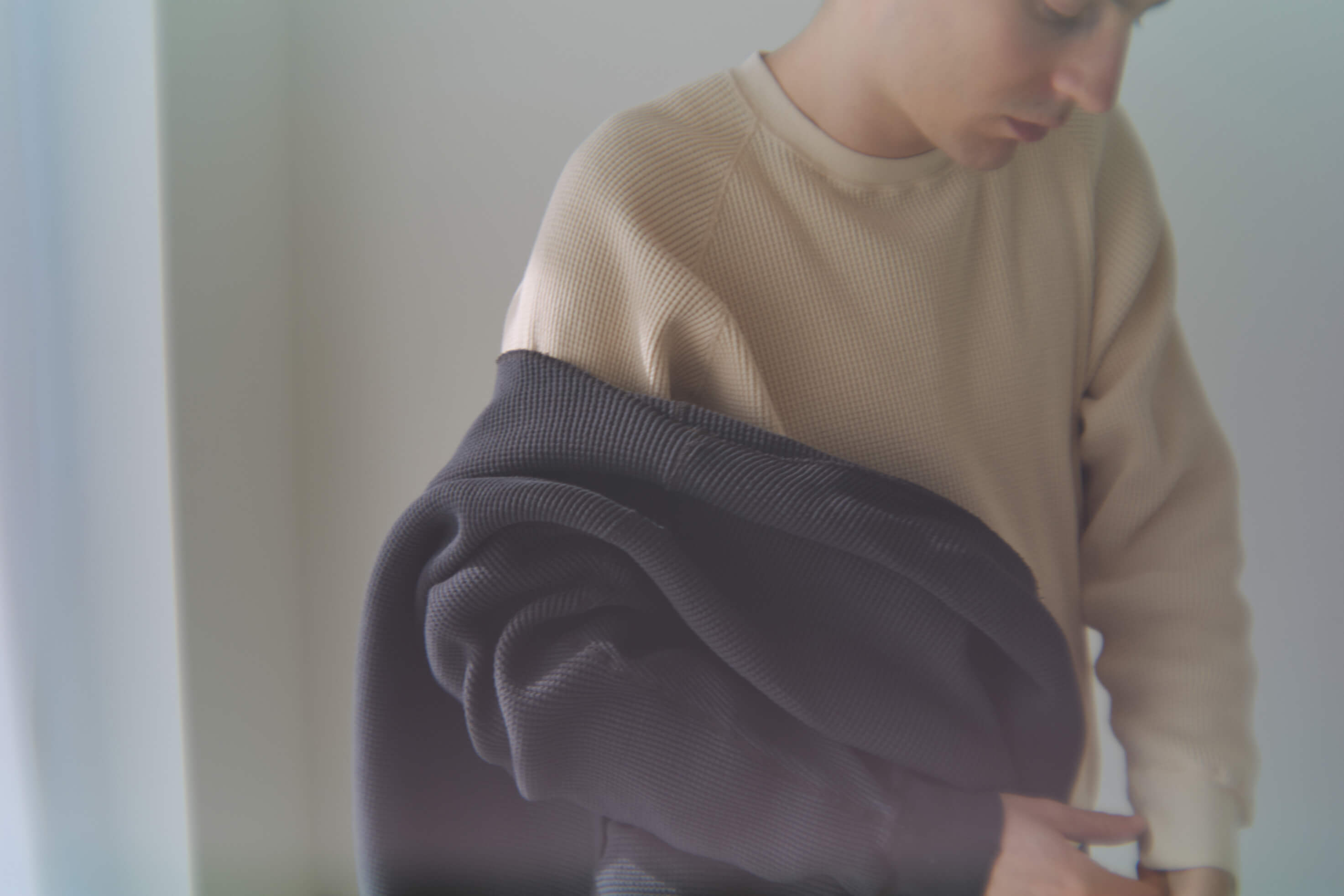 ワッフル生地2色