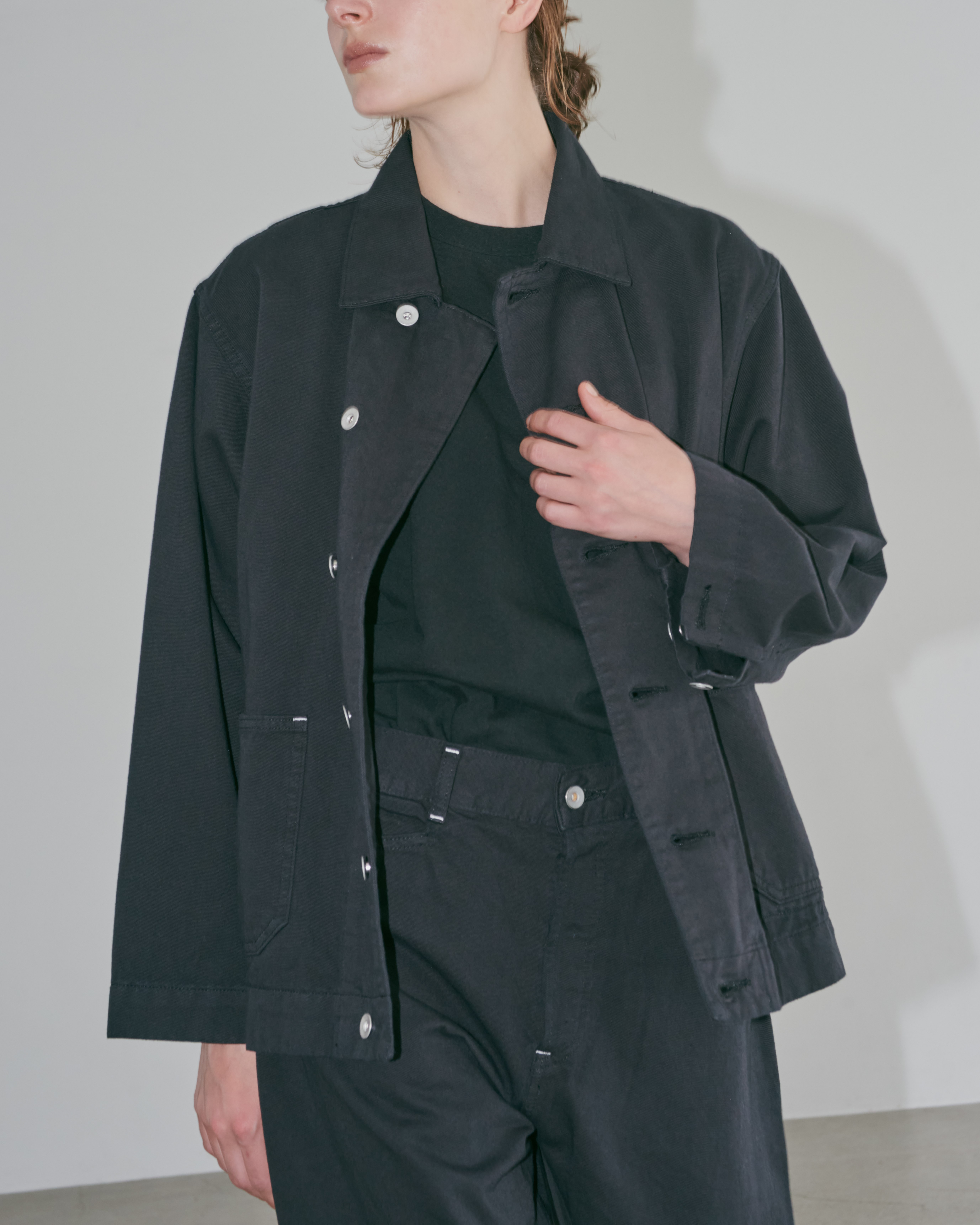 [UpcycleLino] × SKEWed CHINO Back Tuck Jacket 物撮り（D.NAVY）