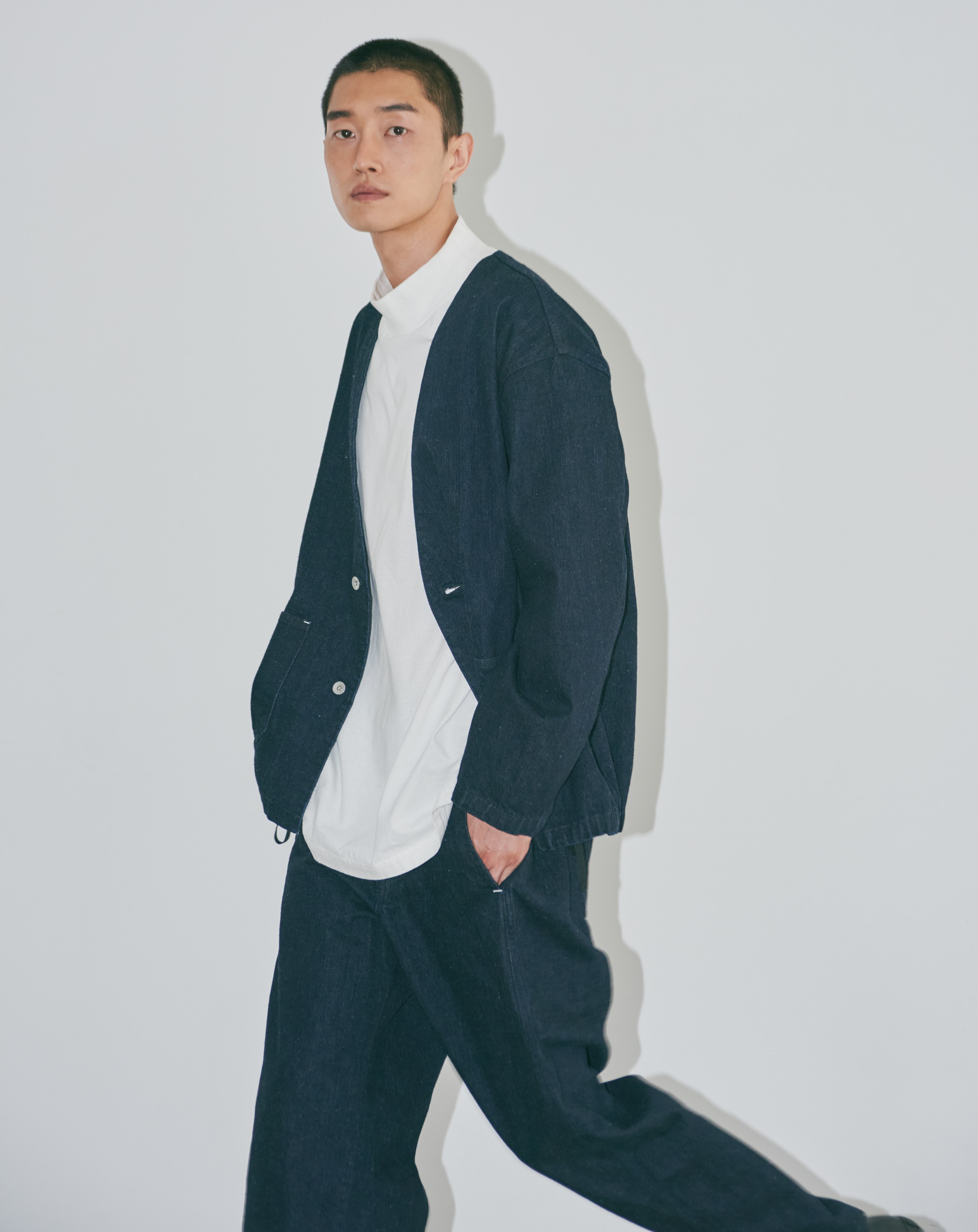 [UpcycleLino] × SKEWed Selvage DENIM No Collar Jacket（画像準備中）